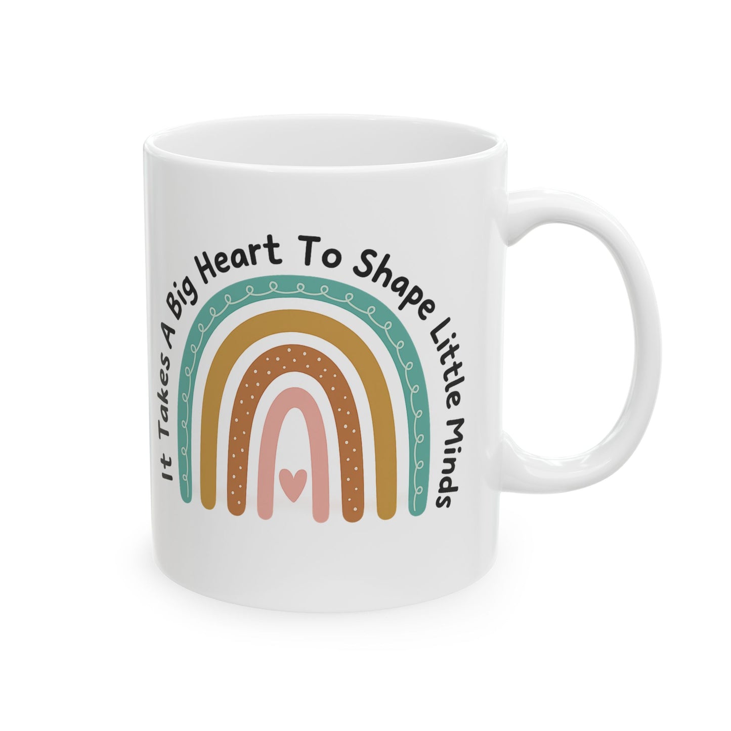 Inspirational Rainbow Ceramic Mug, Teacher Gift, Heartwarming Coffee Cup, Unique Mug for Educators, Cute Mug for Moms, Back to School Gift