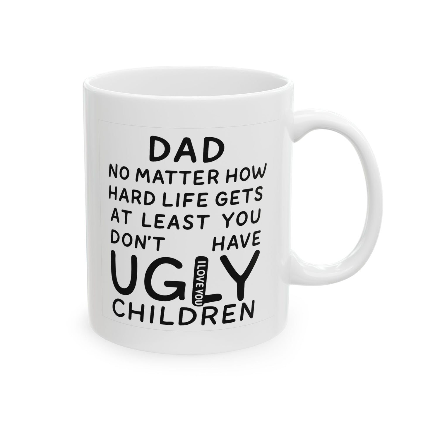 Good Genes Father's Day Mug, Funny Ceramic Mug for Parents, Parenting Gift, Humor Coffee Cup, Unique Quote Mug, Novelty Tea Mug