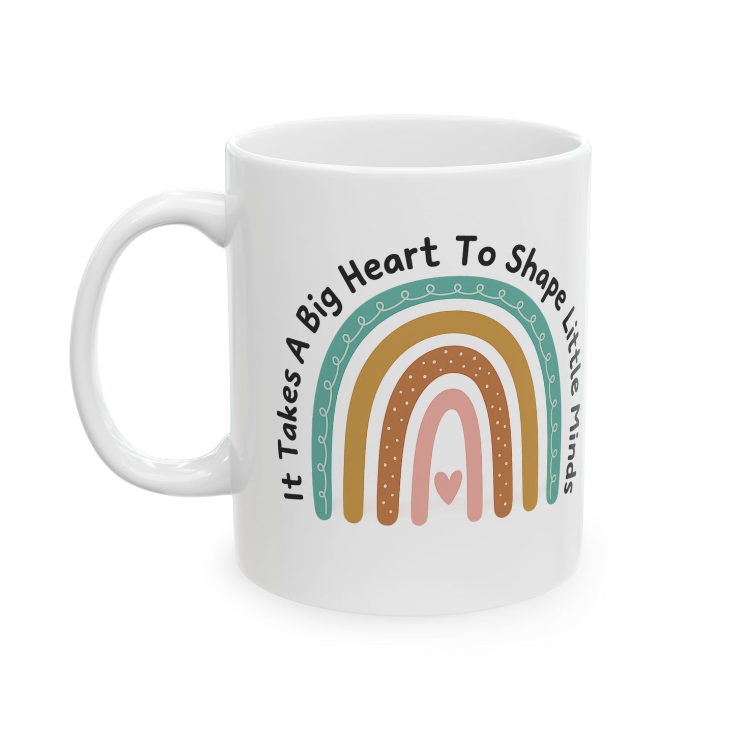Inspirational Rainbow Ceramic Mug, Teacher Gift, Heartwarming Coffee Cup, Unique Mug for Educators, Cute Mug for Moms, Back to School Gift