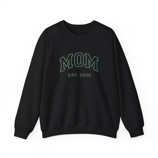 Mom Life Unisex Heavy Blend Crewneck Sweatshirt, Mother's Day Gift, Cozy Apparel, Family Gift, EST 2025 Sweatshirt, Birthday Gift