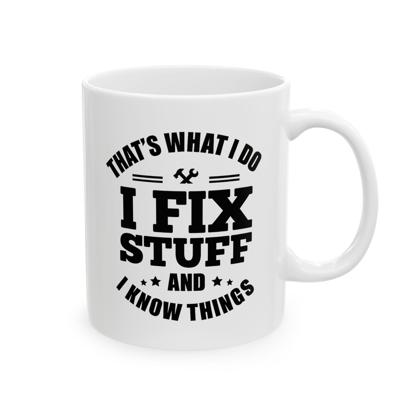Dad can Fix it, Ceramic Coffee Mug, Inspirational Quote, Gift for Friends, Motivational Drinkware, Coffee Lover's Essential, Home Decor