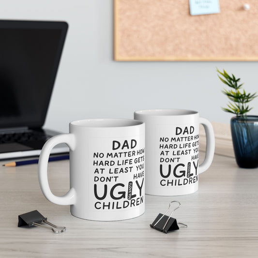 Good Genes Father's Day Mug, Funny Ceramic Mug for Parents, Parenting Gift, Humor Coffee Cup, Unique Quote Mug, Novelty Tea Mug