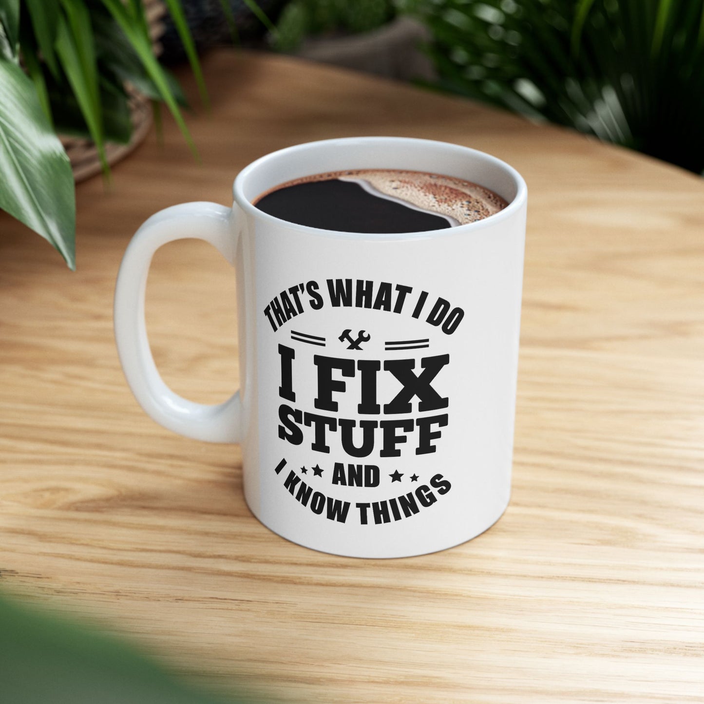 Dad can Fix it, Ceramic Coffee Mug, Inspirational Quote, Gift for Friends, Motivational Drinkware, Coffee Lover's Essential, Home Decor
