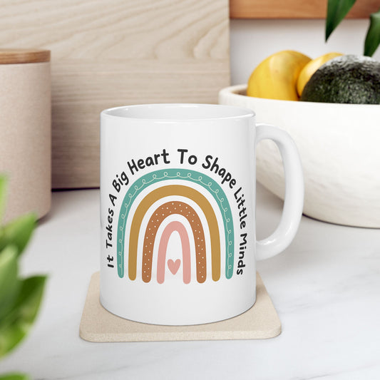 Inspirational Rainbow Ceramic Mug, Teacher Gift, Heartwarming Coffee Cup, Unique Mug for Educators, Cute Mug for Moms, Back to School Gift