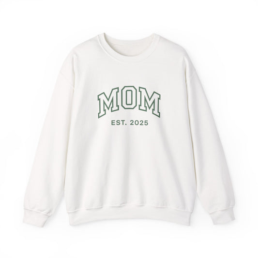 Mom Life Unisex Heavy Blend Crewneck Sweatshirt, Mother's Day Gift, Cozy Apparel, Family Gift, EST 2025 Sweatshirt, Birthday Gift