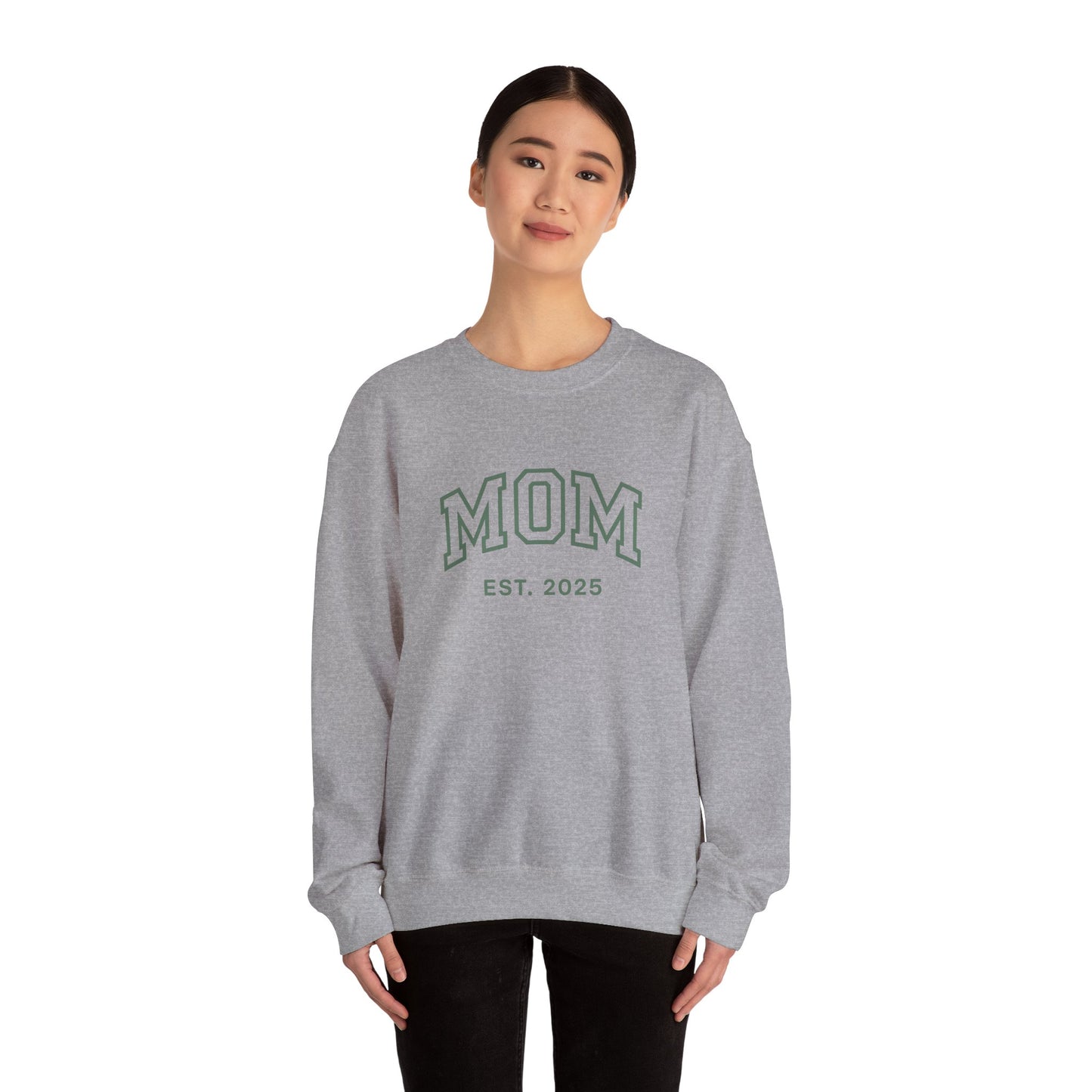 Mom Life Unisex Heavy Blend Crewneck Sweatshirt, Mother's Day Gift, Cozy Apparel, Family Gift, EST 2025 Sweatshirt, Birthday Gift