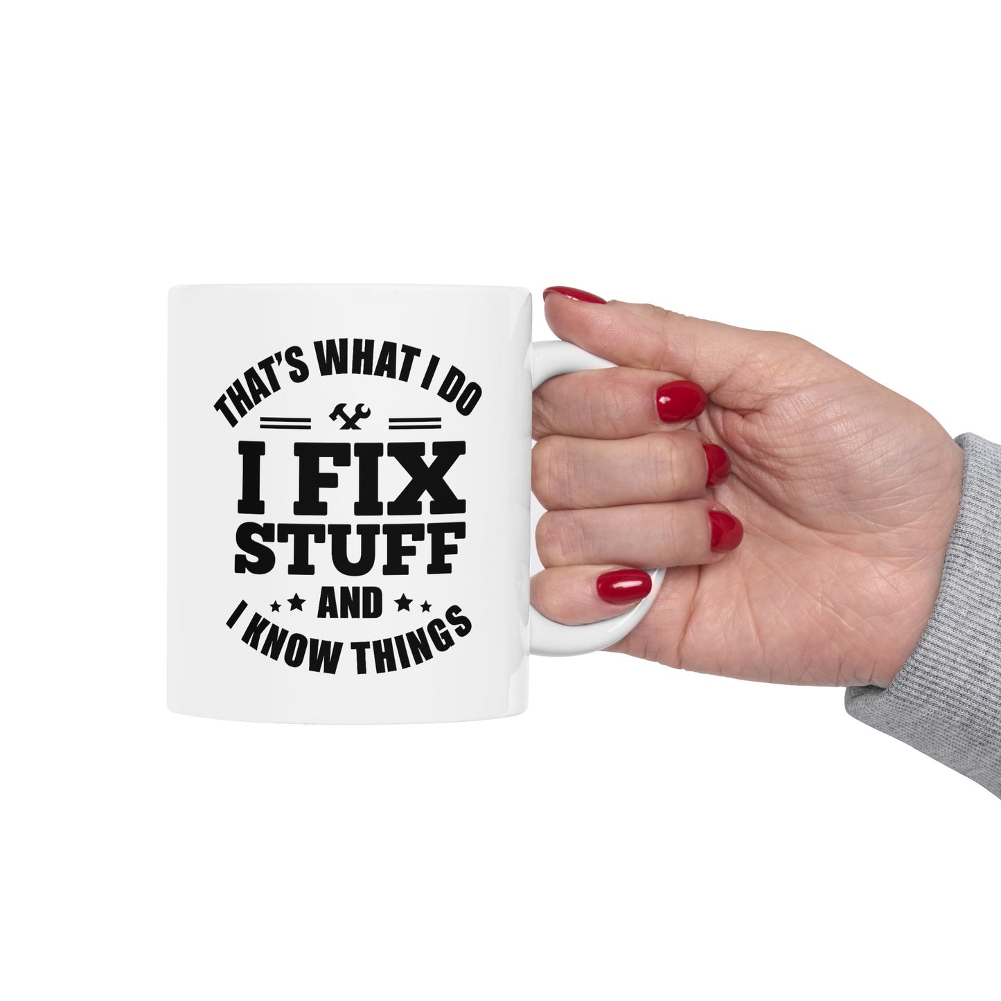 Dad can Fix it, Ceramic Coffee Mug, Inspirational Quote, Gift for Friends, Motivational Drinkware, Coffee Lover's Essential, Home Decor