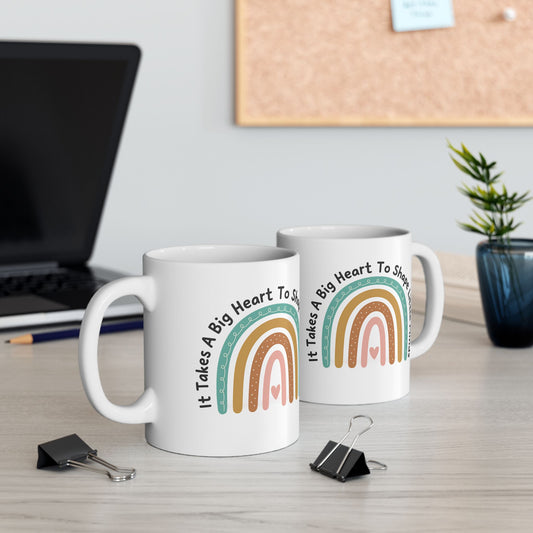 Inspirational Rainbow Ceramic Mug, Teacher Gift, Heartwarming Coffee Cup, Unique Mug for Educators, Cute Mug for Moms, Back to School Gift