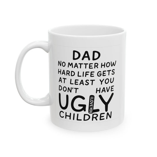 Good Genes Father's Day Mug, Funny Ceramic Mug for Parents, Parenting Gift, Humor Coffee Cup, Unique Quote Mug, Novelty Tea Mug