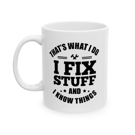Dad can Fix it, Ceramic Coffee Mug, Inspirational Quote, Gift for Friends, Motivational Drinkware, Coffee Lover's Essential, Home Decor